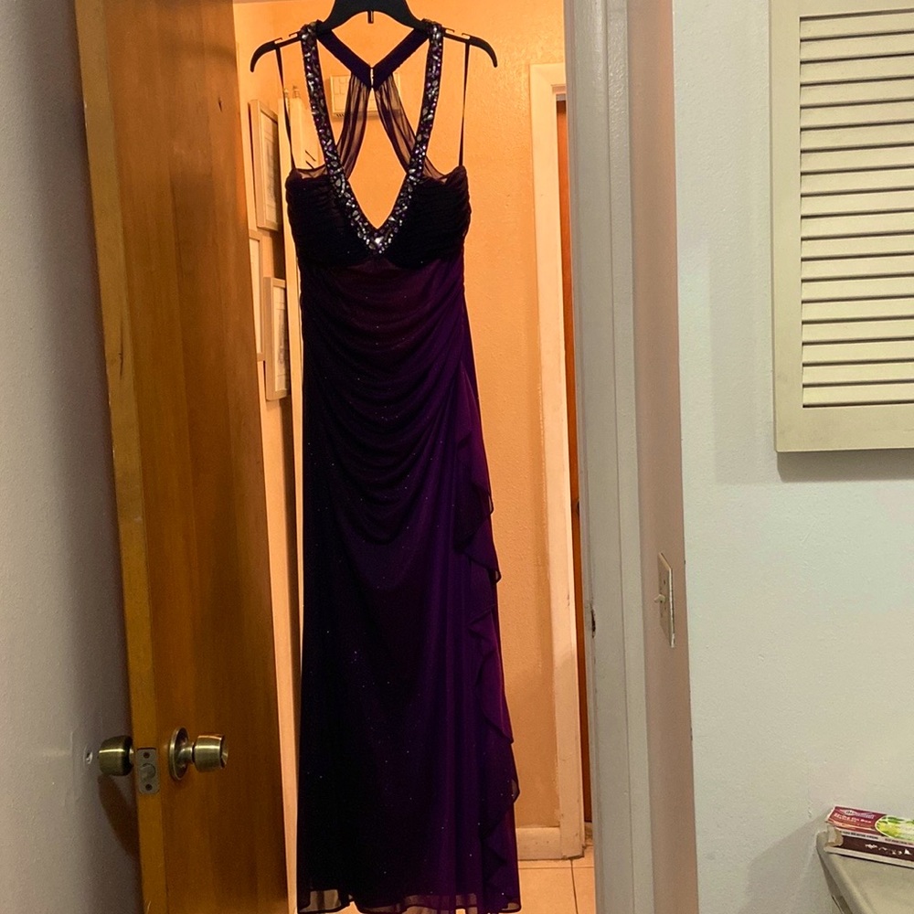 A Purple Backless Dress